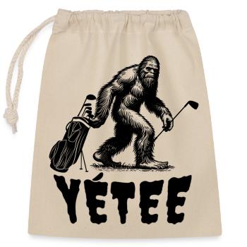 Yéti? NON, Yétee...La terreur sur le green ! - Sac cadeau en coton avec cordon (25 x 30 cm) - nature - Devant