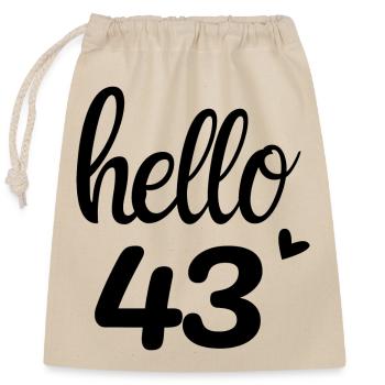 Hello 43 - Sac cadeau en coton avec cordon (25 x 30 cm) - nature - Devant