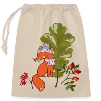 Fox in autumn - Closable cotton gift bag (25x30cm) - nature - Front