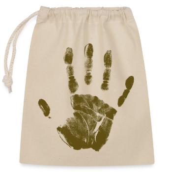 Empreinte de main, identité peinte, doigts et paume - Sac cadeau en coton avec cordon (25 x 30 cm) - nature - Devant