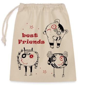 best friends - Verschließbarer Geschenkbeutel aus Baumwolle (25x30cm) - Natur - Vorne