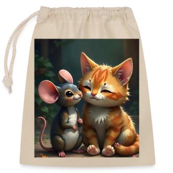 Didimaus69 - Verschließbarer Geschenkbeutel aus Baumwolle (25x30cm) - Natur - Vorne