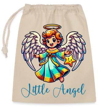 angel - Closable cotton gift bag (25x30cm) - nature - Front