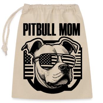 Pitbull Mom Patriotic Lustiges 4th of July - Verschließbarer Geschenkbeutel aus Baumwolle (25x30cm) - Natur - Vorne