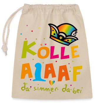 Karneval Alaaf - Verschließbarer Geschenkbeutel aus Baumwolle (25x30cm) - Natur - Vorne
