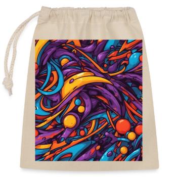Composition de couleurs abstraite - Sac cadeau en coton avec cordon (25 x 30 cm) - nature - Devant