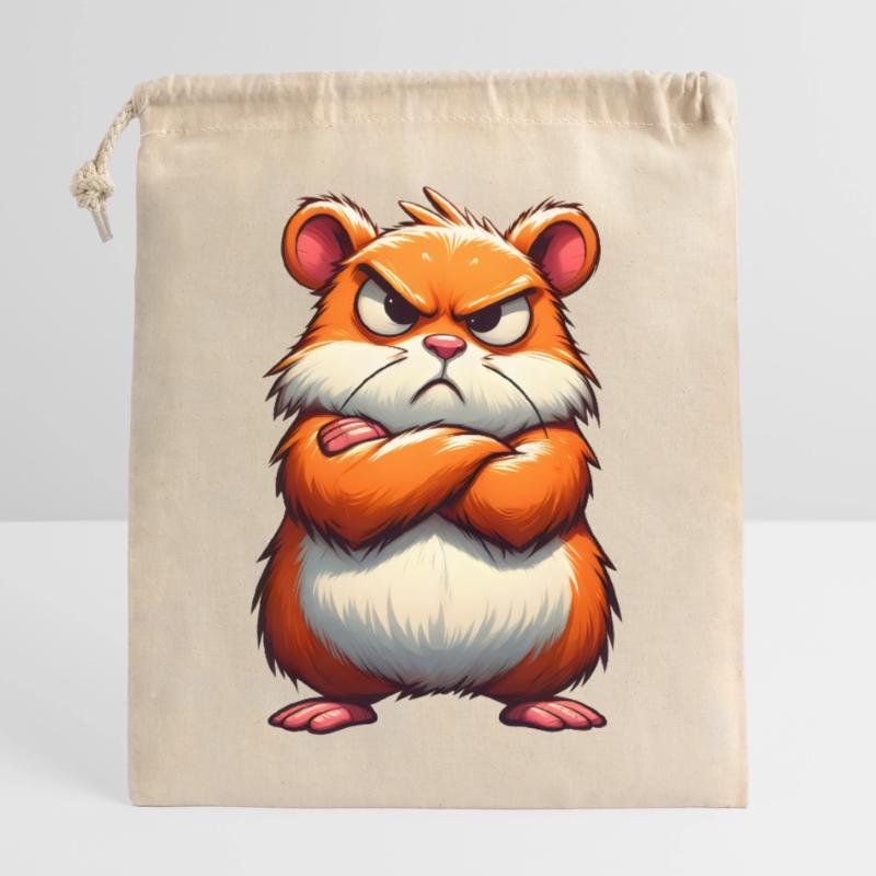 Grumpy hamster disgruntled Closable cotton gift bag (25x30cm)