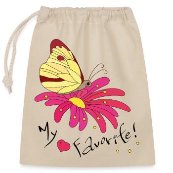 my favorite Schmetterling - Verschließbarer Geschenkbeutel aus Baumwolle (25x30cm) - Natur - Vorne