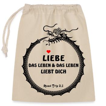 Drache 2025 Schlange im Kreis RTM2punkt5 BLKnH - Verschließbarer Geschenkbeutel aus Baumwolle (25x30cm) - Natur - Vorne
