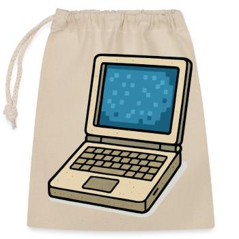 ordinateur portable - Sac cadeau en coton avec cordon (25 x 30 cm) - nature - Devant
