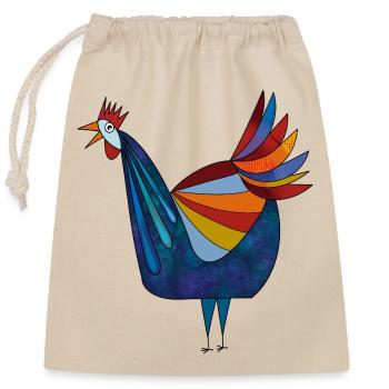 Huhn  - Verschließbarer Geschenkbeutel aus Baumwolle (25x30cm) - Natur - Vorne