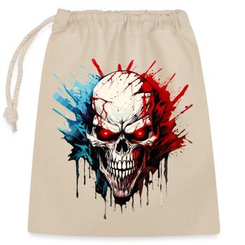 crâne squelette moto motard gang - Sac cadeau en coton avec cordon (25 x 30 cm) - nature - Devant