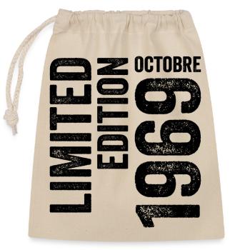 1969 - Closable cotton gift bag (25x30cm) - nature - Front