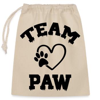 Team Paw - Closable cotton gift bag (25x30cm) - nature - Front