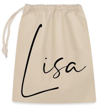 Lisa / Handwriting Name Design - Closable cotton gift bag (25x30cm) - nature - Front