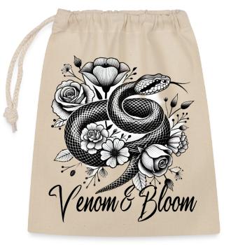 Vigne serpentine de fleurs et roses - Sac cadeau en coton avec cordon (25 x 30 cm) - nature - Devant