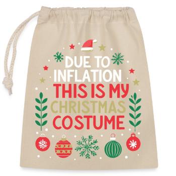 Noël Inflation Costume Noël - Sac cadeau en coton avec cordon (25 x 30 cm) - nature - Devant