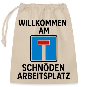 Sackgasse Arbeit Arbeitsplatz Job Beruf Langweilig - Verschließbarer Geschenkbeutel aus Baumwolle (25x30cm) - Natur - Vorne