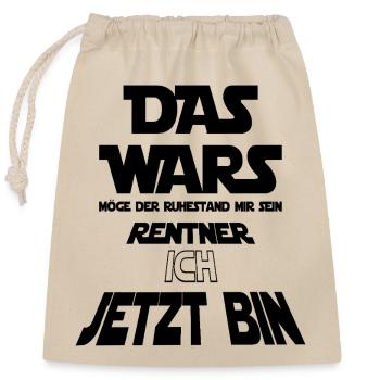 Rentner T-Shirt Lustig – Ruhestand Geschenk – Humo - Verschließbarer Geschenkbeutel aus Baumwolle (25x30cm) - Natur - Vorne