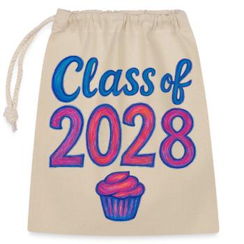 Gradient de la classe 2028 des cupcakes - Sac cadeau en coton avec cordon (25 x 30 cm) - nature - Devant