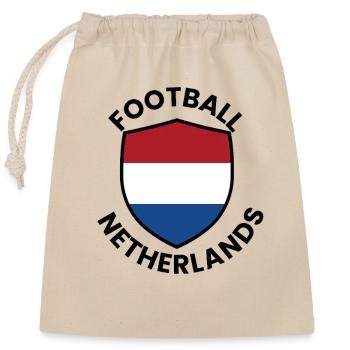 Couverture du football néerlandais - Sac cadeau en coton avec cordon (25 x 30 cm) - nature - Devant