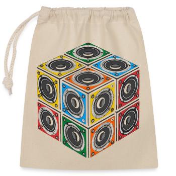 Cube Sound - Closable cotton gift bag (25x30cm) - nature - Front