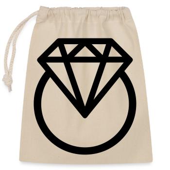 Diamond ring - Closable cotton gift bag (25x30cm) - nature - Front
