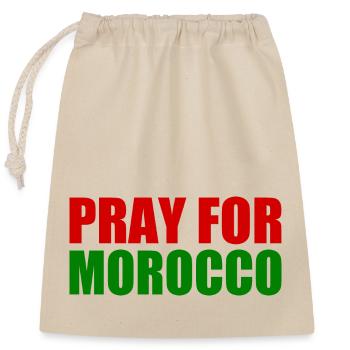 Pray for morocco maroc - Sac cadeau en coton avec cordon (25 x 30 cm) - nature - Devant
