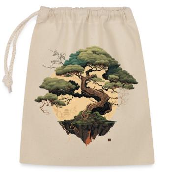 Beauty of Bonsai Tree - Closable cotton gift bag (25x30cm) - nature - Front