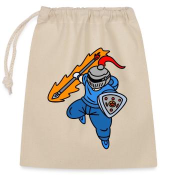 Chevalier cool portant des sweats à capuche - Sac cadeau en coton avec cordon (25 x 30 cm) - nature - Devant