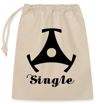 Single Retro Design für Schallplattenfans und DJs - Verschließbarer Geschenkbeutel aus Baumwolle (25x30cm) - Natur - Vorne