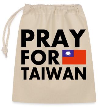 Pray for taiwan - Verschließbarer Geschenkbeutel aus Baumwolle (25x30cm) - Natur - Vorne
