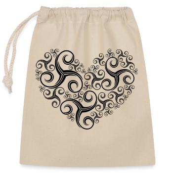 Triskele vertebral heart - Closable cotton gift bag (25x30cm) - nature - Front
