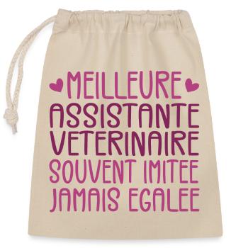 Souvent imitée Meilleure assistante vétérinaire - Sac cadeau en coton avec cordon (25 x 30 cm) - nature - Devant