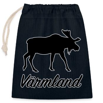 Värmland Elch Schweden Region Län Silhouette - Verschließbarer Geschenkbeutel aus Baumwolle (25x30cm) - Navy - Vorne