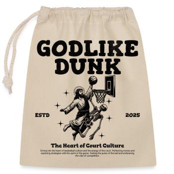 God like Dunk Basketball - Closable cotton gift bag (25x30cm) - nature - Front