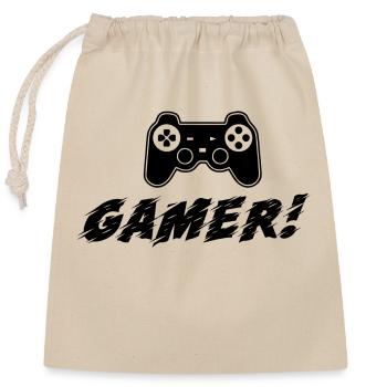 Game Gaming PC - Verschließbarer Geschenkbeutel aus Baumwolle (25x30cm) - Natur - Vorne