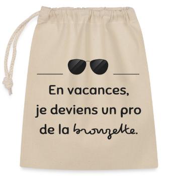 A sunbathing pro | Gift idea - Closable cotton gift bag (25x30cm) - nature - Front