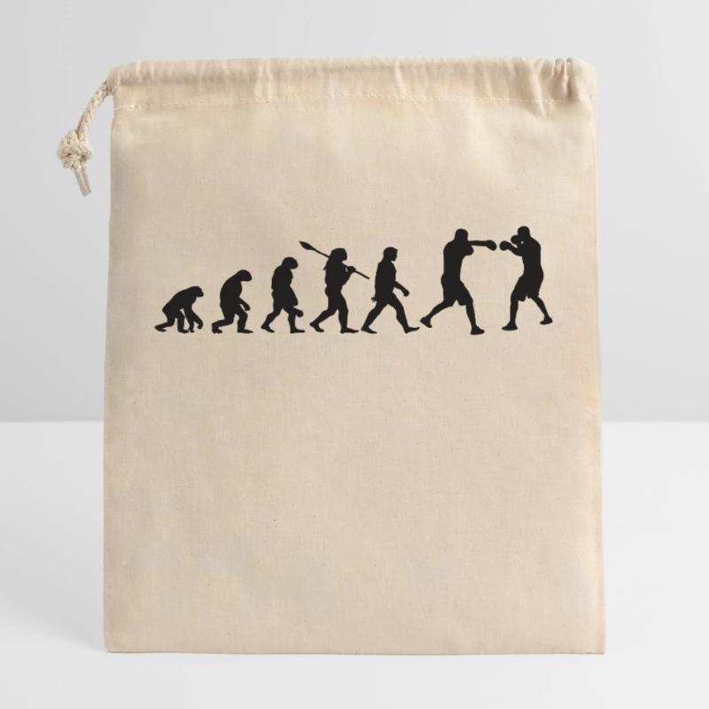 Evolution des Boxens | Boxer-Geschenk Verschließbarer Geschenkbeutel aus Baumwolle (25x30cm)