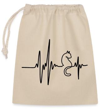 Heartbeat Cats Lovers For Cat Owner Funny Cute Cat - Sac cadeau en coton avec cordon (25 x 30 cm) - nature - Devant