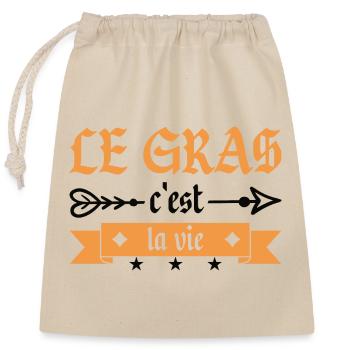 Le Gras C'est La Vie - Sac cadeau en coton avec cordon (25 x 30 cm) - nature - Devant