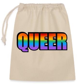 Queer LGBTQ Pride Regenbogen - Verschließbarer Geschenkbeutel aus Baumwolle (25x30cm) - Natur - Vorne