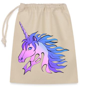 Licorne incroyablement belle coloration - Sac cadeau en coton avec cordon (25 x 30 cm) - nature - Devant