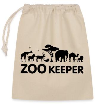 Zoo keeper - Closable cotton gift bag (25x30cm) - nature - Front