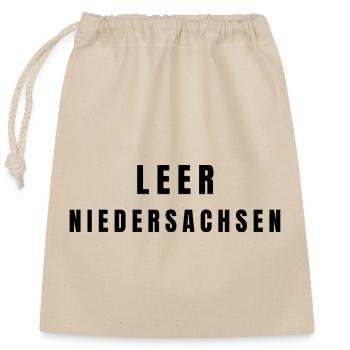Leer Niedersachsen - Verschließbarer Geschenkbeutel aus Baumwolle (25x30cm) - Natur - Vorne