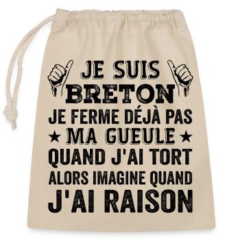 I'm Breton - Closable cotton gift bag (25x30cm) - nature - Front