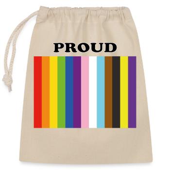 Proud Inclusive Pride Colors - Closable cotton gift bag (25x30cm) - nature - Front