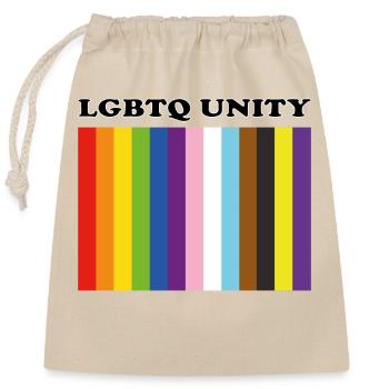 LGBTQ Pride Unity Inclusive Pride Colors - Closable cotton gift bag (25x30cm) - nature - Front