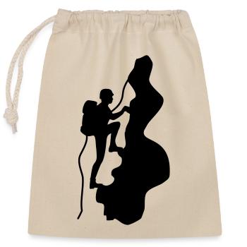 climbing - Closable cotton gift bag (25x30cm) - nature - Front