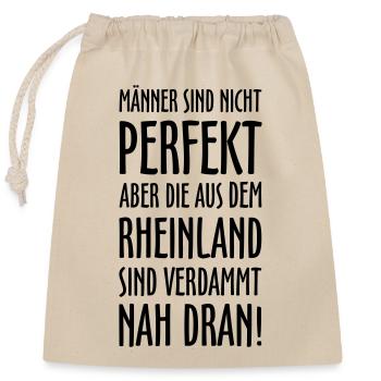 Männer aus dem Rheinland Spruch - Verschließbarer Geschenkbeutel aus Baumwolle (25x30cm) - Natur - Vorne